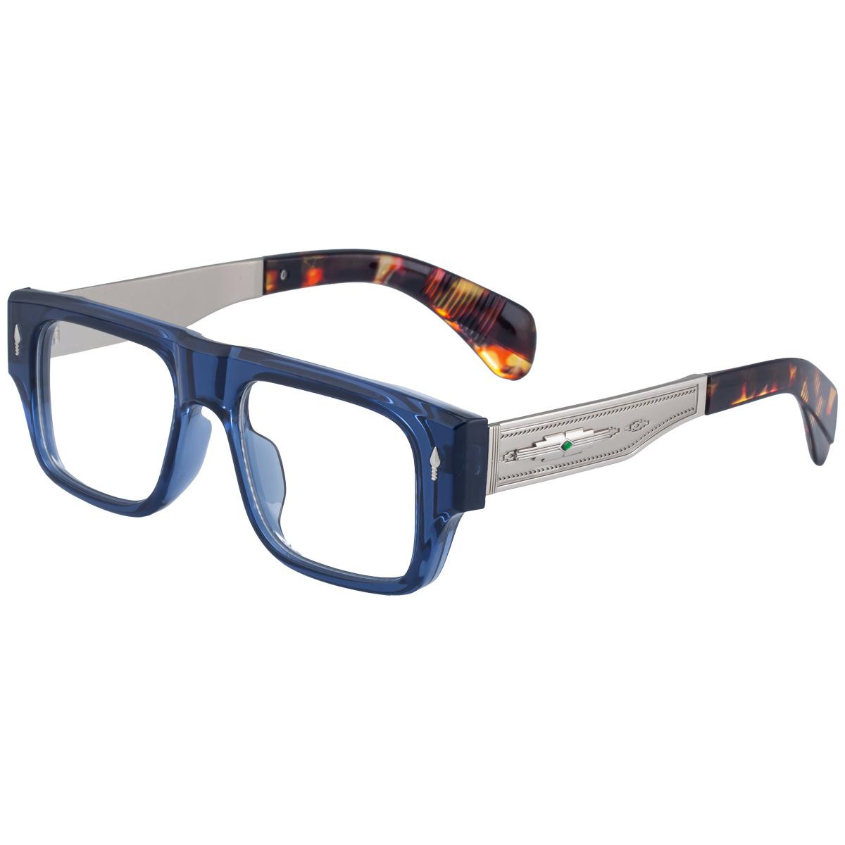 

Fashion Oversized Square Reading Glasses Men Blue Light Blocking Metal Frameglasses Trendy Optical Presbyopia Eyeglasses0To+6.0 Original lens 0