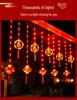 LED Red Lantern String Lights for Spring Festival & New Year Outdoor Balcony Decoration