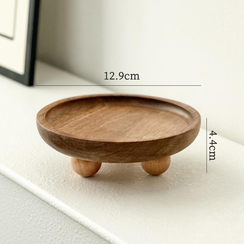 Bamboo Mini Tray Multi Style Storage Trays For Jewelry Photography Props Coaster Flower Pot Base Desktop Storage Supplies