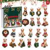 Christmas Advent Calendar Corgi with 24 2D Flat Acrylic Dog Ornaments, Countdown Box Winter Holiday Keepsakes Cute Puppy Hanging Pendants, Xmas