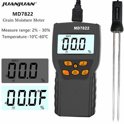 Digitaler Getreidefeuchtemesser Hochsensible Sonde Feuchtigkeitsmesser LCD-Anzeige Weizen Mais Reis Hygrometer Temperaturdetektor
