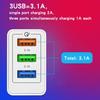 PD36W QC3.0 Mini 3 Ports Quick Charger Adapter US/EU/UK Plug for Home/Office