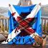 Warm Flannel Blanket Scotland National Team Pattern, Lightweight Comfortable Throw Blanket for Bed Sofa Use