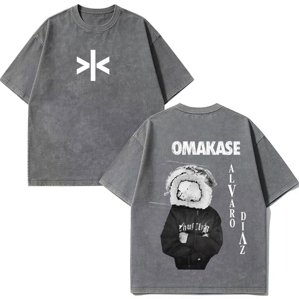 Alvaro Diaz Omakase Album 2026 Tour Merch T Shirt Unisex Unisex Hiphop Tshirt Shortsleeved Casual Cotton Vintage Washed Tshirts