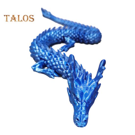 

3D-печатная фигурка дракона, игрушка-экшн, реалистичный вид, яркий цвет, китайский дракон, игрушка-фиджет, реквизит для фотосъемки синий