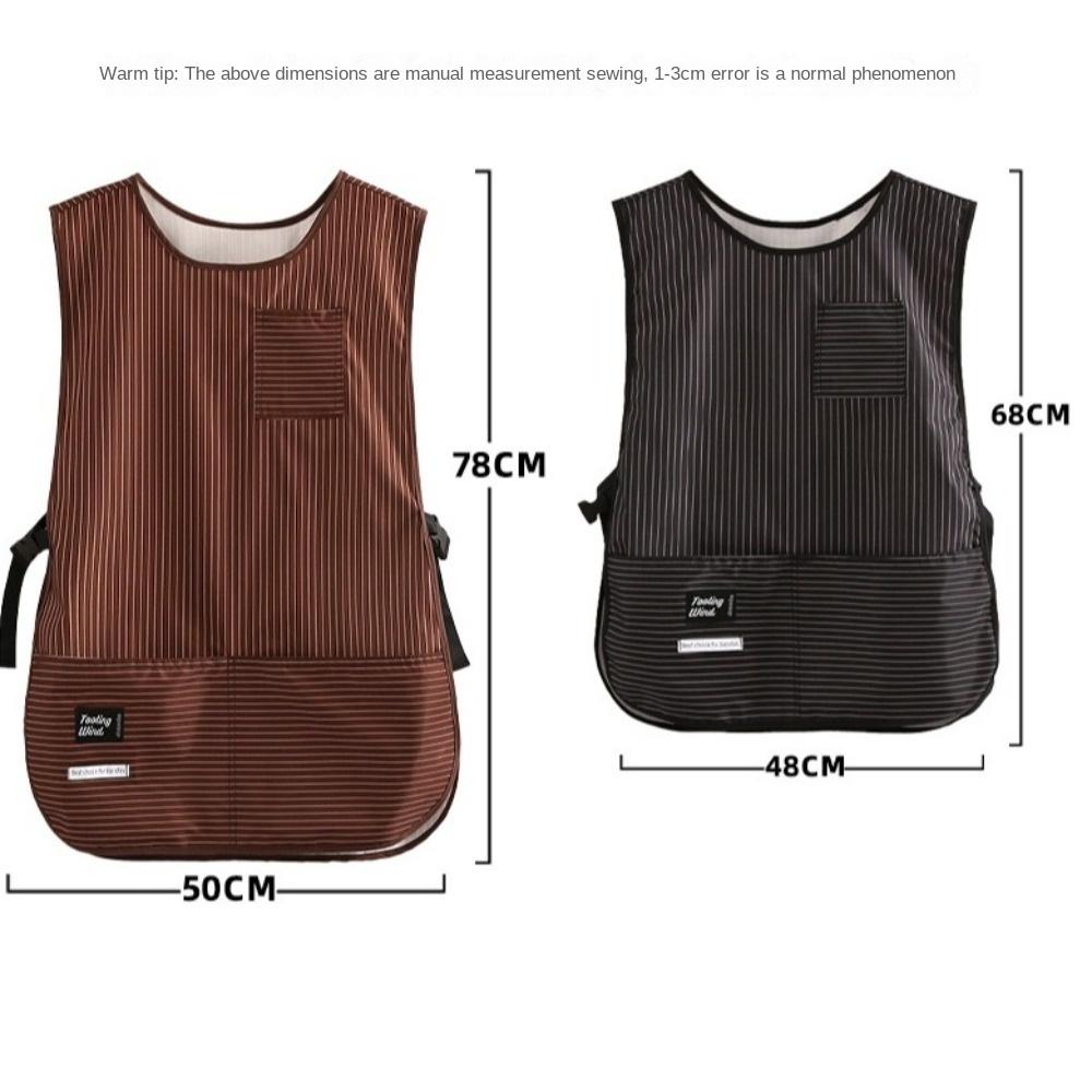 Minimalist Striped Stain-Resistant Apron Multipurpose Anti Dirty Kitchen Aprons Vest Style Waterproof Coffee House Uniform