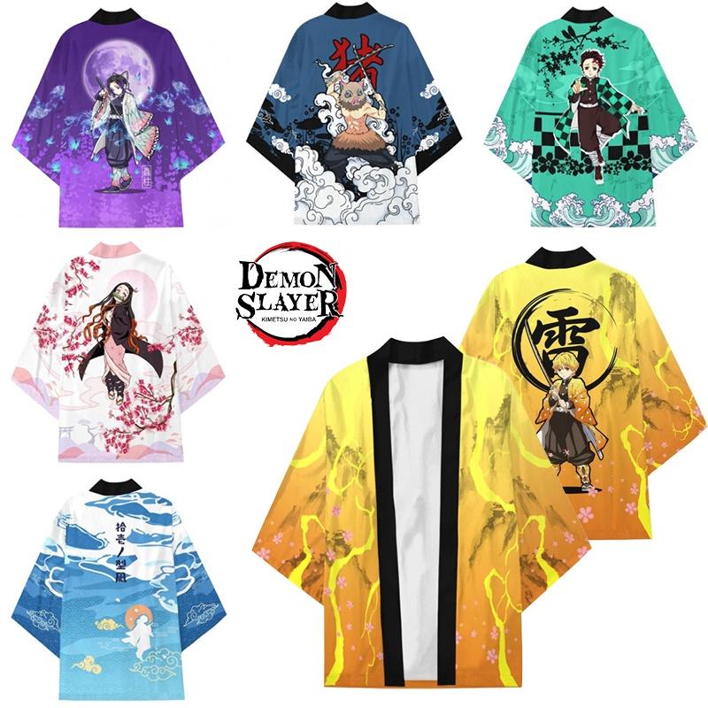 Demon Slayer Short Sleeve Cartoon Printed Top Cosplay Costume Xs-3xl