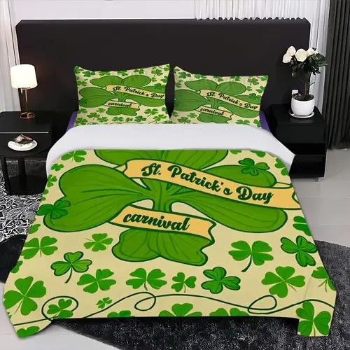 Comforter Four Leaf Clover Four Leaf Clover Background Theme Suitable For Children Kids And Adults Soft And Warm