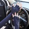 Sun Protection Summer Long Arm Covers Thin Anti-UV Arm Sleeves Half Finger Ice Sleeves  Driving