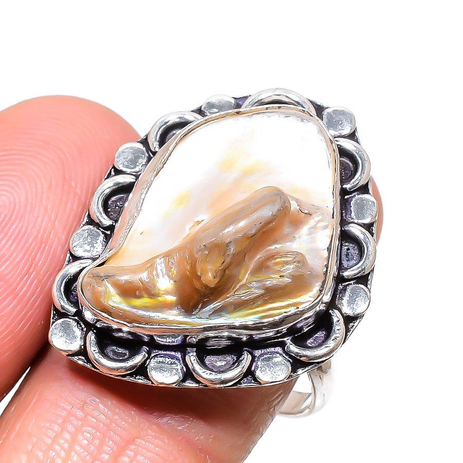 

Pink Opal Handmade 925 Sterling Silver Jewelry Ring Size 9.5 e3a98