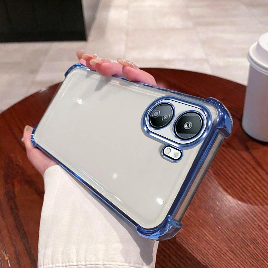 Case for Xiaomi Redmi 13C 4G,POCO C65 Electroplated Color Border Clear Phone Casing Cover