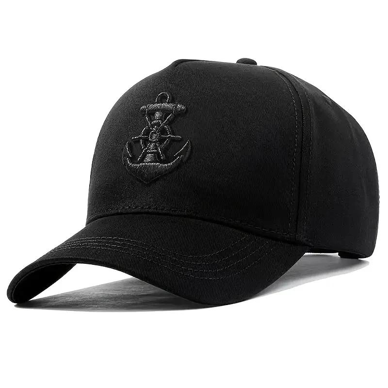 

Hip Hop Baseball Caps For Men Women Cotton Anchor Embroidered Dad Hat Cotton Snapback Hip Hop Trucker Hats Outdoor Sun hats чорний