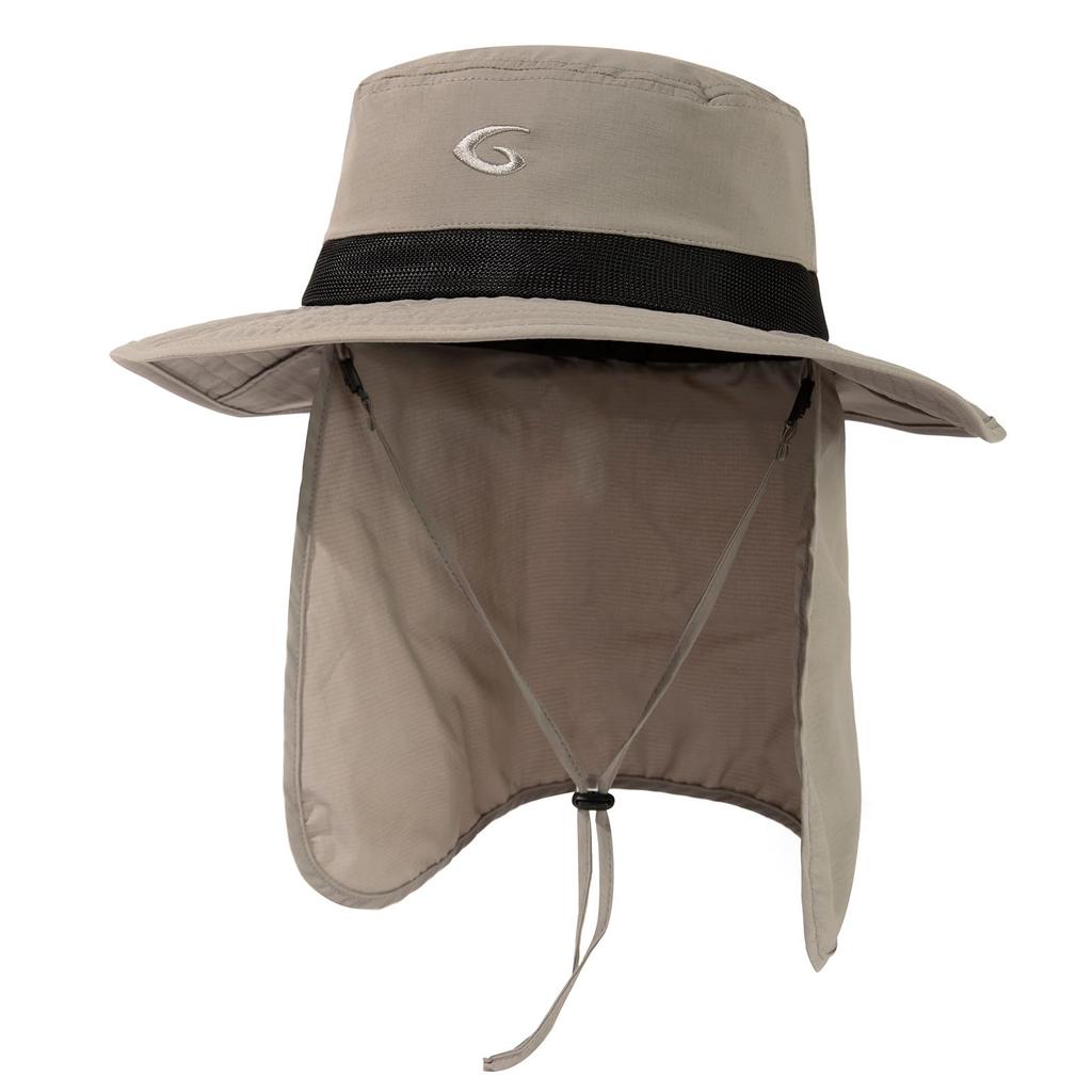 Safari Hat Mesh Adventure Hat Foldable Boonie Hat Hooded Neck Cover UV Protection Sun Hat Wide Brim UV Outdoor Cycling Climbing Fishing Golf Hiking