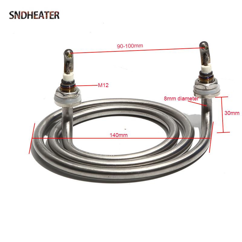 SNDHEATER 220V 380V Electric Water Heating Element 140x30mm Annular Round Heater Coil M12 Thread 201/304 Stainless Steel 3KW 4KW