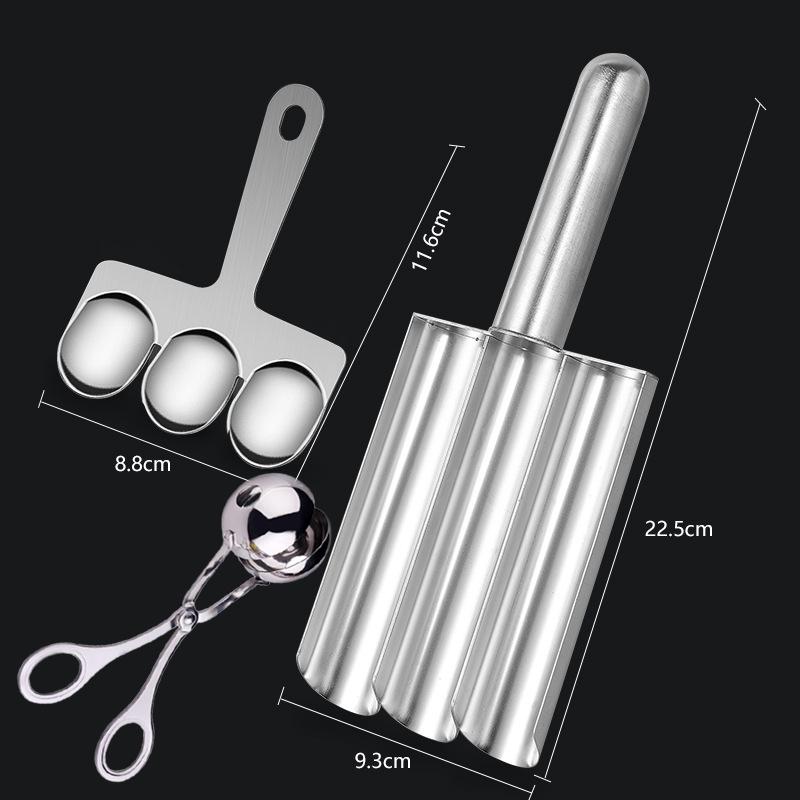 3 Link Meatball Maker Stainless Steel Meatball Mold A Meatball Scoop for Easy Homemade Salad Balls Perfect for Family Cooking