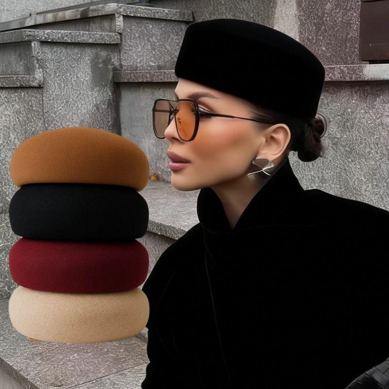 Autumn Winter 100% Wool Felt Blocked Beret Women Bread Pumpkin Berets Men Ladies Painter Pillbox Hat Fashion Designer Beret