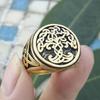 Viking Tree of Life Rings Yggdrasil Celtics Knotwork Ring Gold Men's Stainless Steel Norse Amulet Ring Jewellery