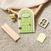 Simulation Balcony Wooden Fairy Elf Door Set Room Wall Decor Kids Toys Fairy Door  Home Decor