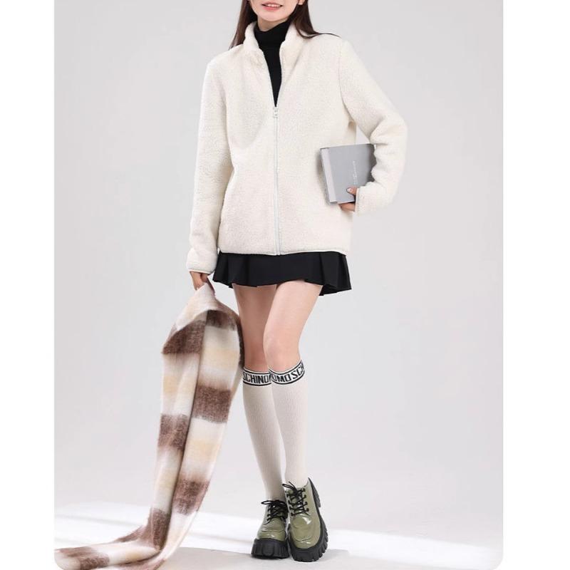 Fleece Thickened Sweater Jacket Women's Autumn and Winter New Coral Fleece Zipper Cardigan Top Women's Clothing