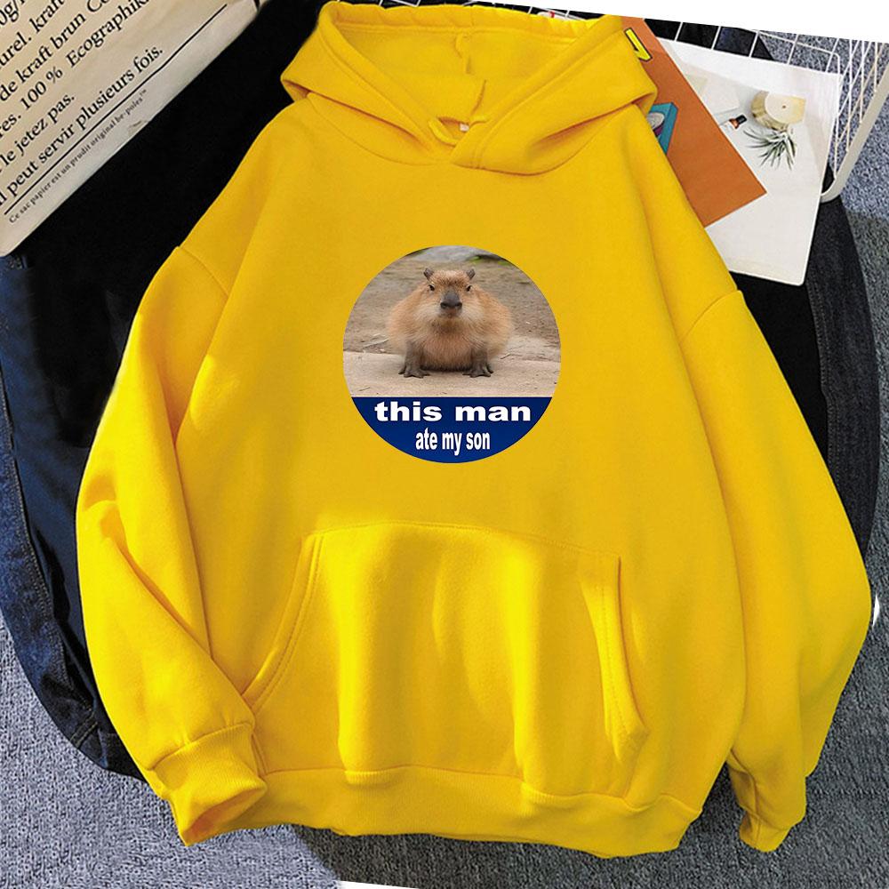 Capybara Cartoon Hoodie Graphic Printing kawaii Sweatshirt Long Sleeve Comfortable Clothing Pullovers  Soft Cute