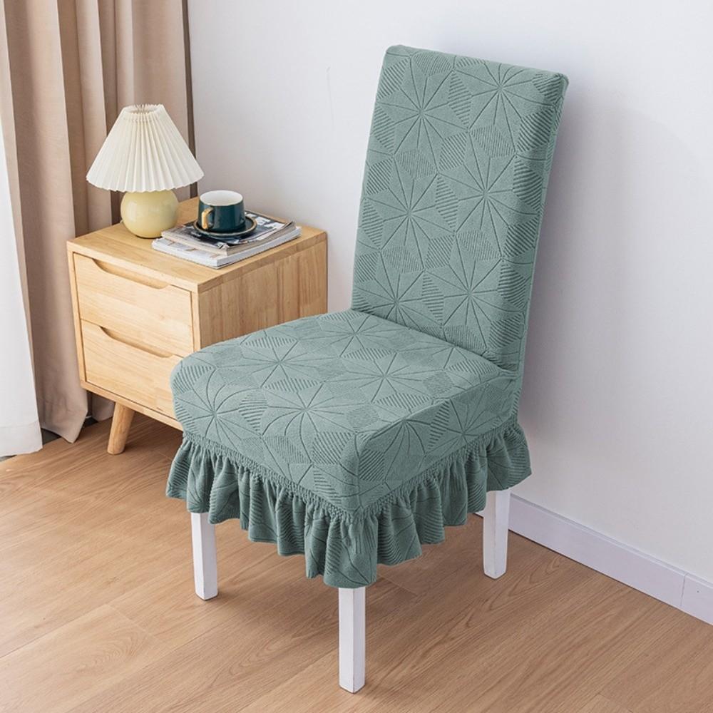 

New Elastic Stretch Jacquard Chair Cushion Cover Dustproof Waterproof Seat Covers Solid Color Chair Protectors Home Dining зелёный