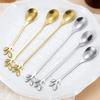 6Pcs Creative Personality Stainless Steel Gold Spoons Tree Leaf Spoon Coffee Spoon Tea Spoon Home Restaurant Dessert Cutlery Set