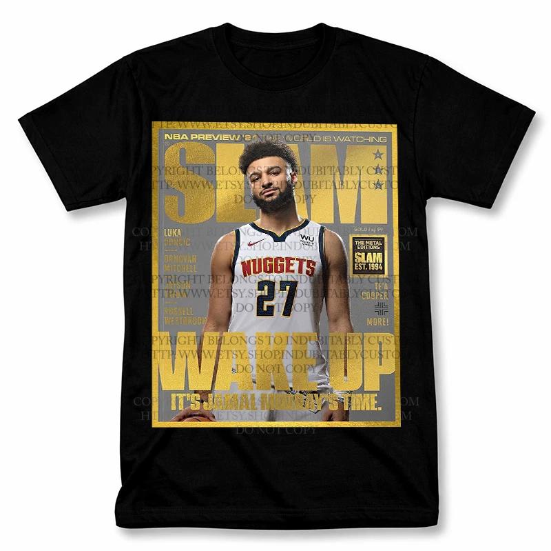 Футболка с графическим принтом Jamal Murray Nuggets, винтажный стиль, футболка для фаната баскетбола