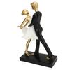 Romantisches Paar Tanzende Skulptur Dekoration Harz Elegantes Paar Balletttänzer Statue Figur Ornament Gold 7130W‑01