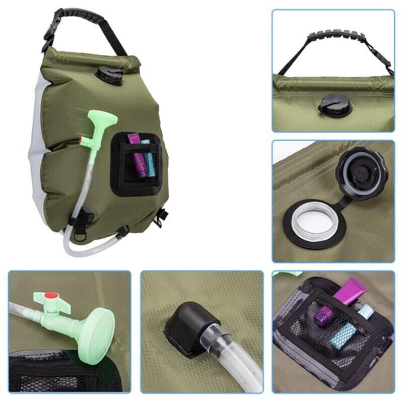 Durable 20L Outdoor Travel Camping Shower Water Bag Solar Heating Portable Shower Camping Hiking Climbing Bath Equipment