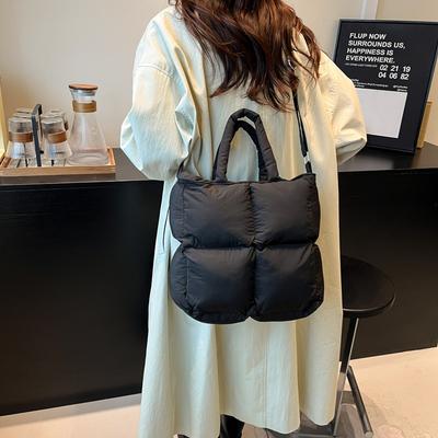 Modische Handtasche Baumwollkleidertasche Damen Herbst/Winter 2025 neuer Trend Umhängetasche lässiger Stil einfache Umhängetasche