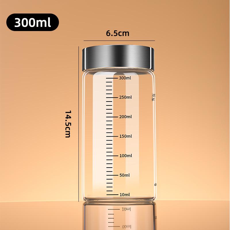 Transparent Borosilicate Glass Chinese Medicine and Juice Cup with Scale, Child-Friendly and Customizable Logo