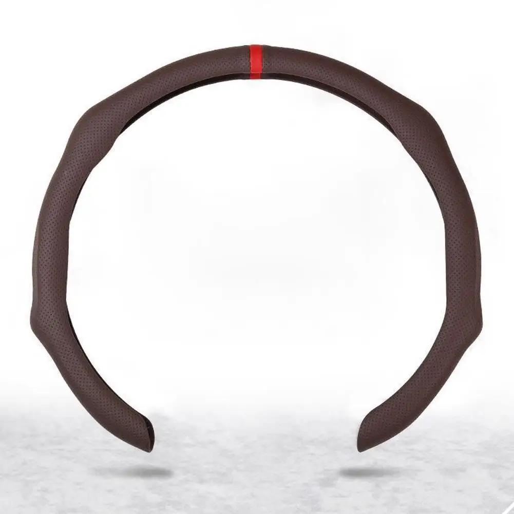Universal Car Nappa Leather Steering Wheel Cover Breathable Shaping Cover 5D Premium Car 2026 Plastic Car Handle 5D Suede S H1N0