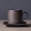 Ceramic Coffee Cup Japanese Style Cup and Saucer Set Creative Gilt Retro Mug Tea Cup Small Tray Household Water Cup with Saucer