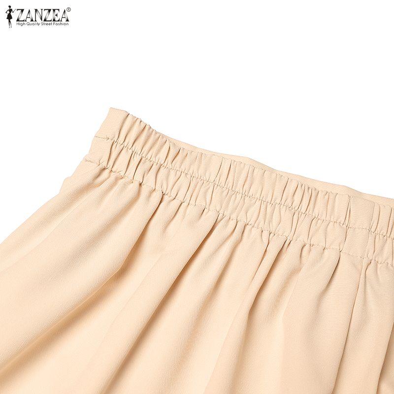 ZANZEA Tenues deux pièces pour femmes : chemisier à manches longues et jupes