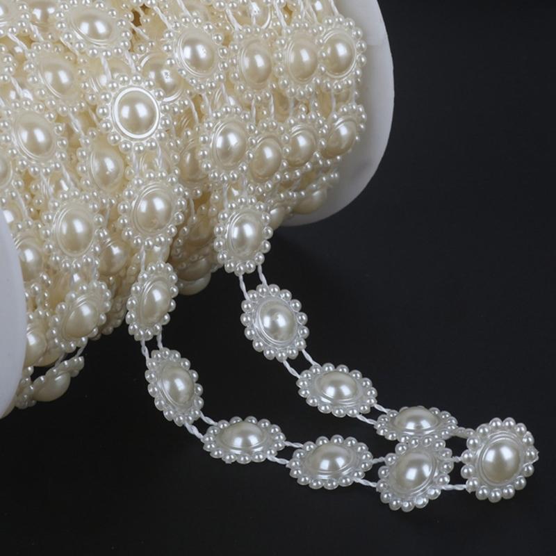 Artificial Pearls String Beads Chain for Wedding Decoration Imitation Pearls String Beads for Craft Candle Bouquets