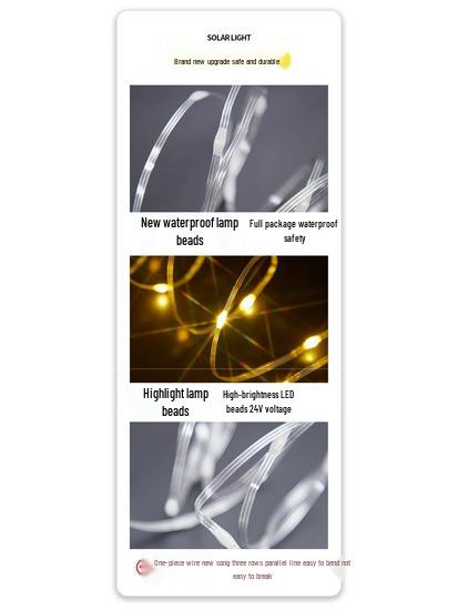 Venkovní vodotěsná solární řetězová světla pro dekoraci stromu a zahrady