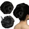 TEMPERIA Hair Accessories For Women Stylish - Juda Hair Buns Clip Extension for Women - Artificial Fake Hair Donuts Bun Maker - Black