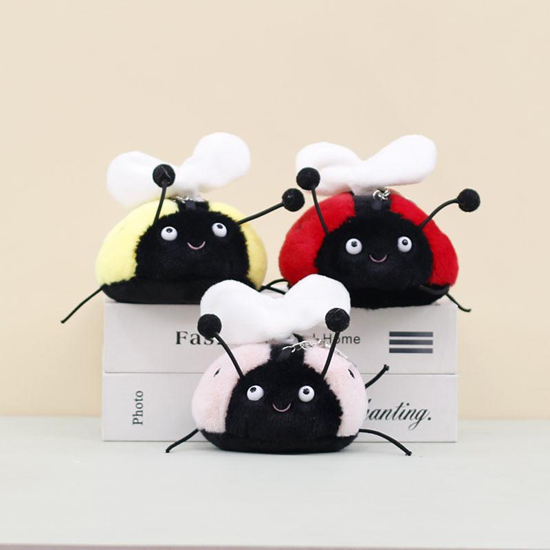 Adorable Bee Plush Toy With Moving Wings Cute Stuffed Animal Bag Charm 11cm