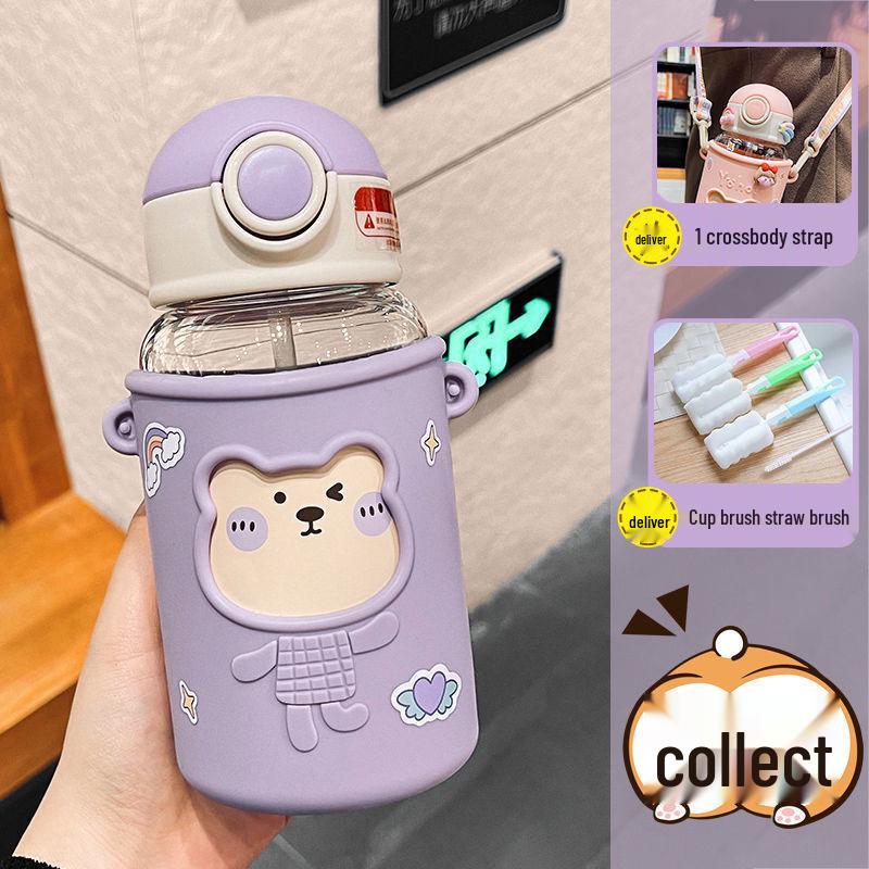 Dinosaur Straw Water Cup for Kids - Large Capacity, Cute and Portable for Summer