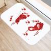 Non Slip Halloween Blood Footprint Doormat Quick Dry Kitchen Mat Blood Stain Floor Mat  Party