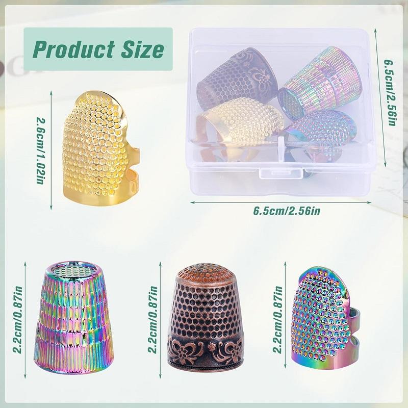 BUDDUR Retro Sewing Thimble Kit With Finger Protector Sewing Needles And Storage Box DIY Handmade Craft Accessories Tools Set