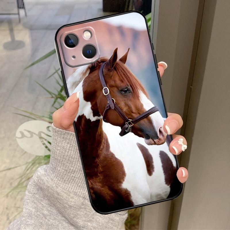

Чехол Animal Steed Horse для iPhone 17 Pro Max 16 15 13 12 11 14 Pro Max Plus 13 12 Mini 16e 17 Air Задняя крышка iPhone 14Pro MAX