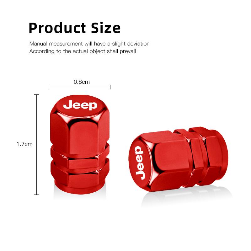 Jeep 4Pcs 3D Metal Car Tire Valve Caps Wheel Dust Cover For Jeep Renegade Compass Grand Cherokee Wrangler Patriot ANT1