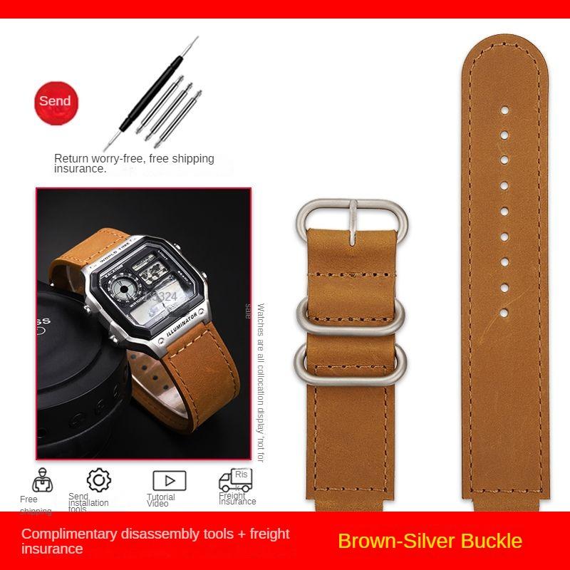Hochwertiges Vintage Leder Uhrenarmband für Casio DW5600 GM 5600 AE-1200 AE-1300 AE-1500 SGW-300/400 w218h Armband 16mm 18mm