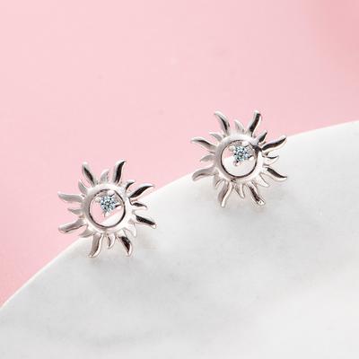 Sun Stud Earrings Female Minimalist Niche Design Sense Diamond-set Star Fairy Energy Korean Version Earrings Summer