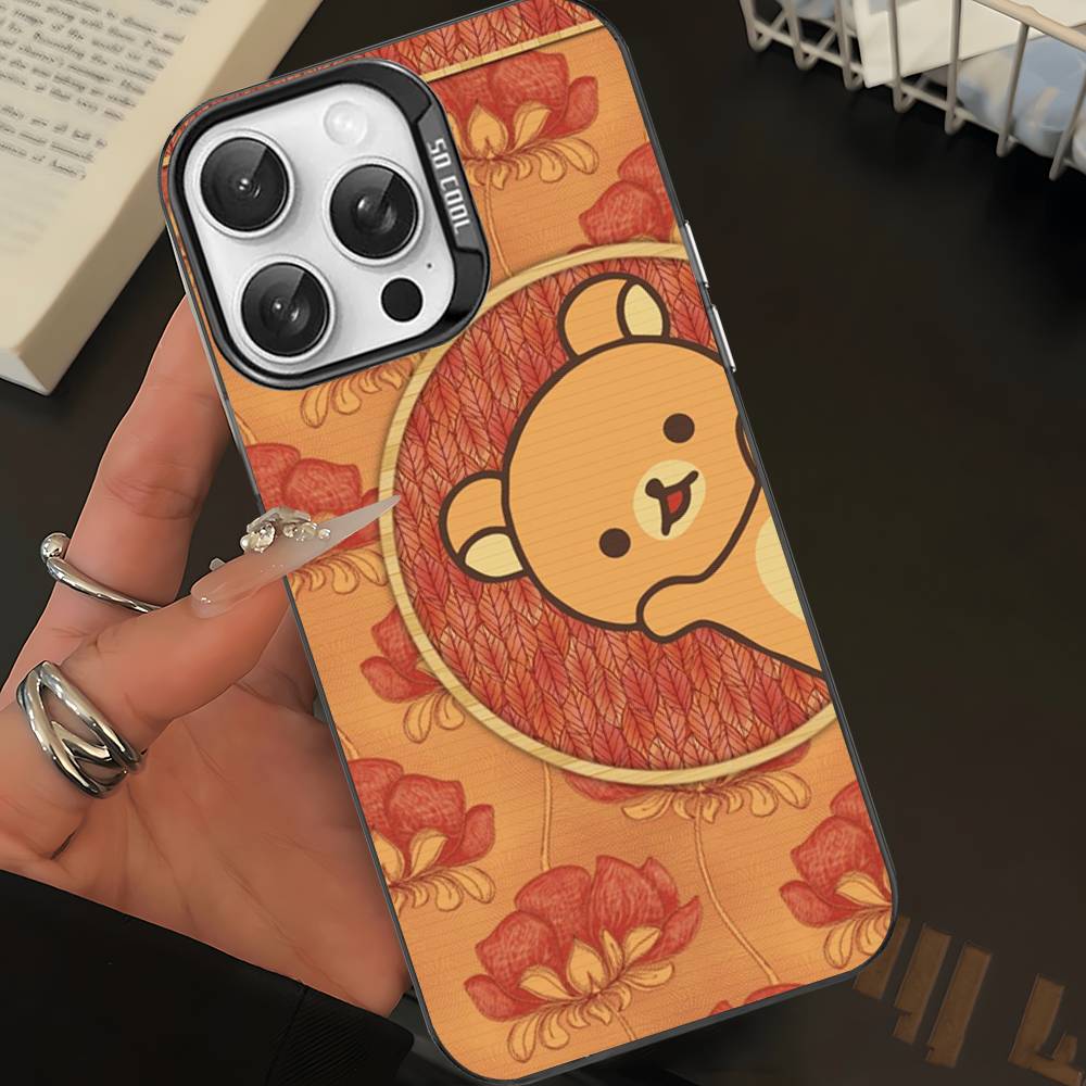 

Popular Cute R-rilakkuma Bear Colorful Phone Case For IPhone 17 16 15 14 13 12 11 Pro Max Plus Matte Cover iPhone 11