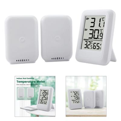 Practical Indoor Outdoor Thermometers Wireless Battery Powered Temperature Humidity Monitor Gauge with 2 Sensors