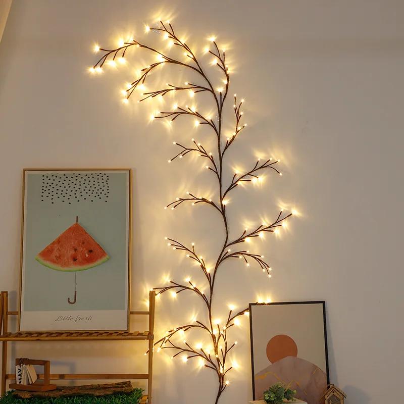 

Новый USB светодиодный светильник в виде лозы для рождественского украшения, дизайнерский светильник для гостиной, спальни, гирлянда из веток теплый белый