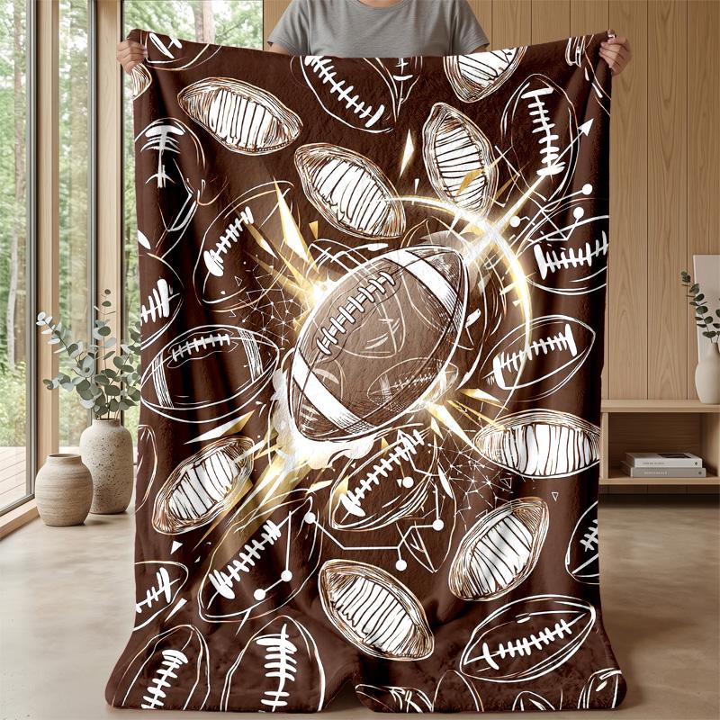 Football Action Painting Theme blanket Lightweight Warm Flannel Blanket Decorative Throw Blanket for Home Decoration