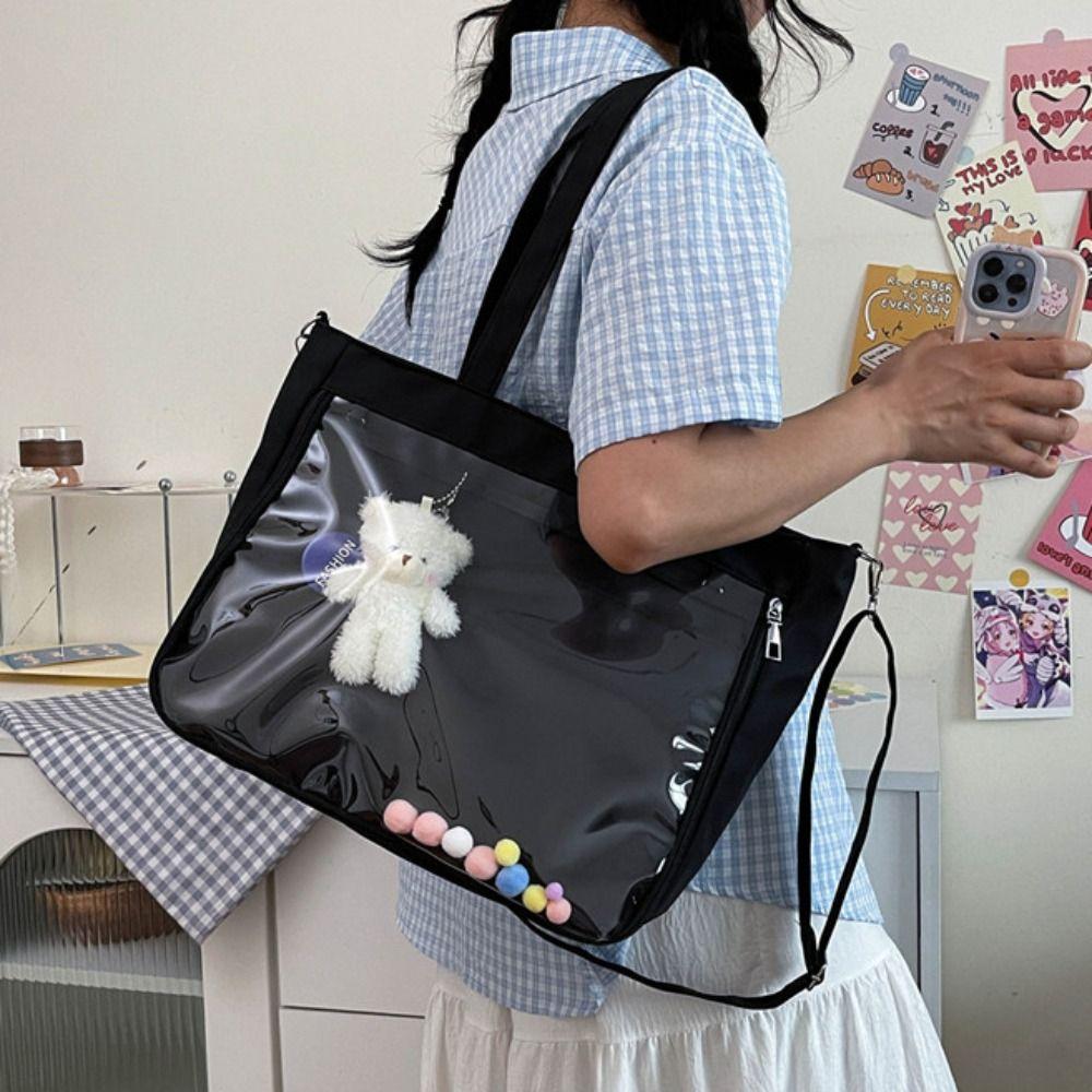 Harajuku Transparent Itabag Pvc Canvas Tote Bag Fashion JK Shoulder Bag  Daily